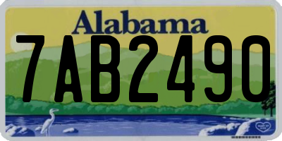 AL license plate 7AB2490