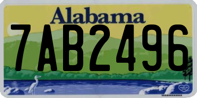 AL license plate 7AB2496