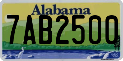 AL license plate 7AB2500