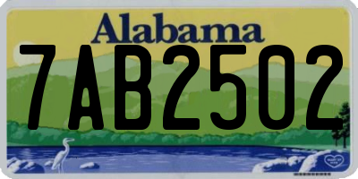AL license plate 7AB2502