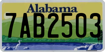 AL license plate 7AB2503