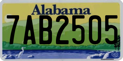 AL license plate 7AB2505