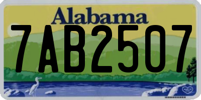 AL license plate 7AB2507
