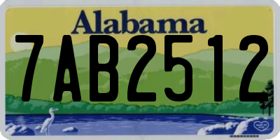 AL license plate 7AB2512