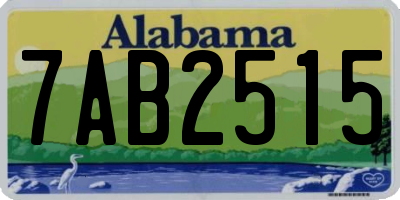 AL license plate 7AB2515