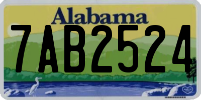 AL license plate 7AB2524