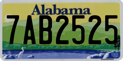 AL license plate 7AB2525