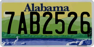 AL license plate 7AB2526