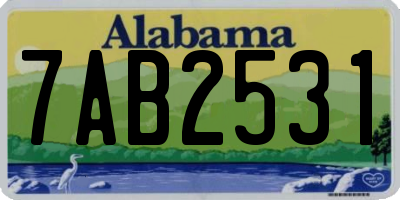AL license plate 7AB2531