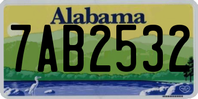 AL license plate 7AB2532
