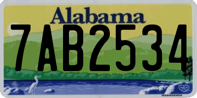 AL license plate 7AB2534