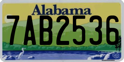 AL license plate 7AB2536