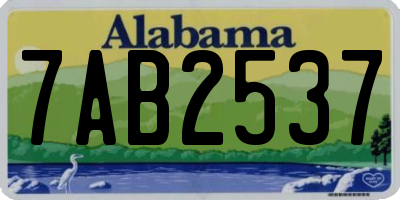 AL license plate 7AB2537