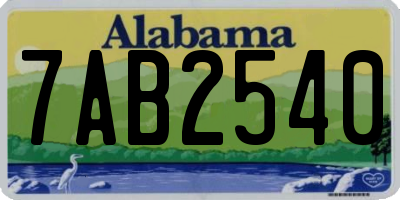 AL license plate 7AB2540