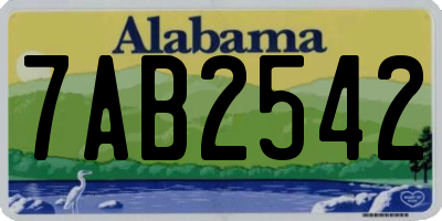 AL license plate 7AB2542