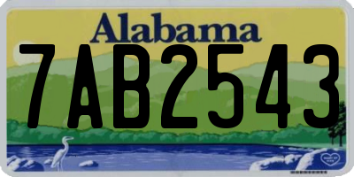 AL license plate 7AB2543