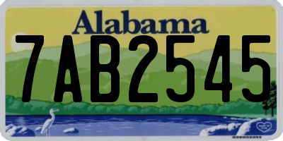 AL license plate 7AB2545