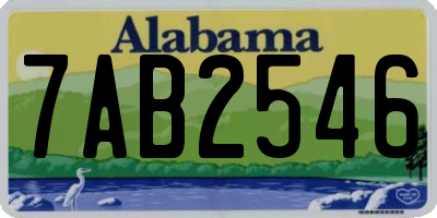 AL license plate 7AB2546