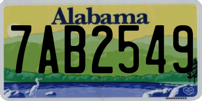 AL license plate 7AB2549
