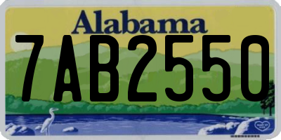 AL license plate 7AB2550