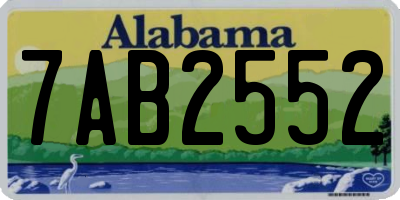 AL license plate 7AB2552