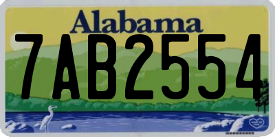 AL license plate 7AB2554