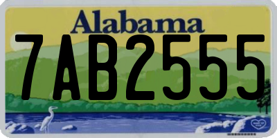 AL license plate 7AB2555