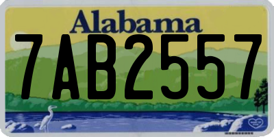AL license plate 7AB2557