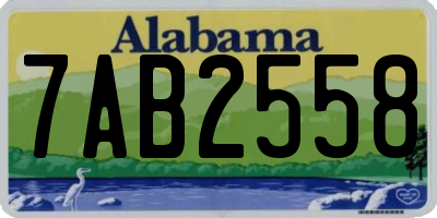 AL license plate 7AB2558