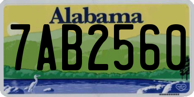 AL license plate 7AB2560