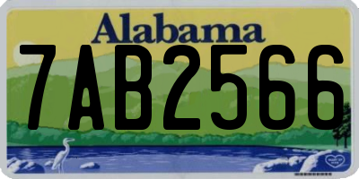 AL license plate 7AB2566