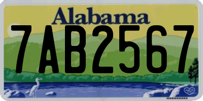 AL license plate 7AB2567