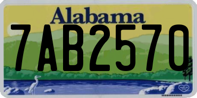 AL license plate 7AB2570