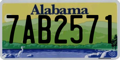 AL license plate 7AB2571