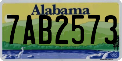 AL license plate 7AB2573