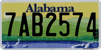 AL license plate 7AB2574