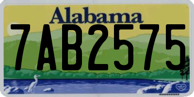 AL license plate 7AB2575