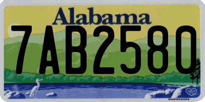 AL license plate 7AB2580