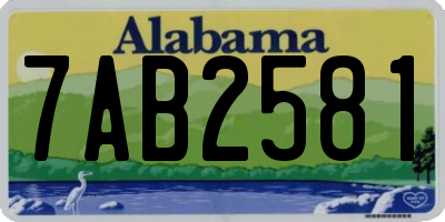AL license plate 7AB2581