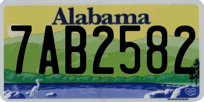 AL license plate 7AB2582