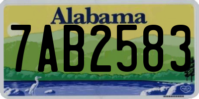 AL license plate 7AB2583