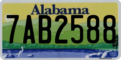AL license plate 7AB2588