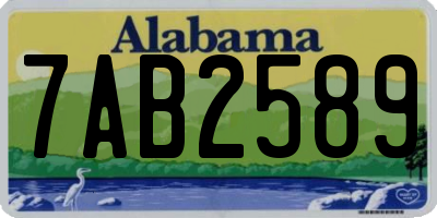 AL license plate 7AB2589