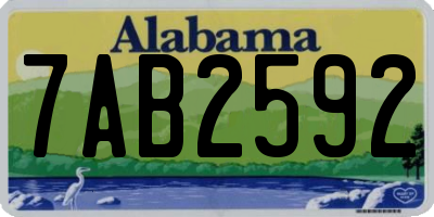 AL license plate 7AB2592