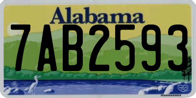 AL license plate 7AB2593