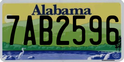 AL license plate 7AB2596