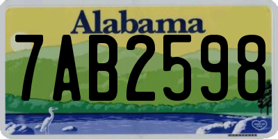 AL license plate 7AB2598