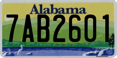 AL license plate 7AB2601
