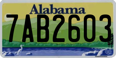 AL license plate 7AB2603