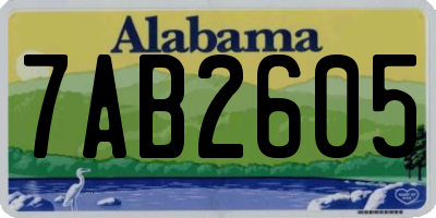AL license plate 7AB2605
